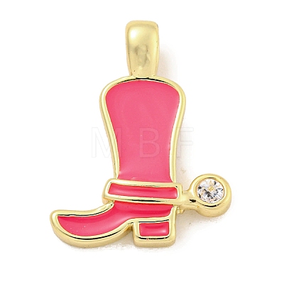 Brass with Cubic Zirconia with Enamel Pendant KK-Q814-22G-06-1