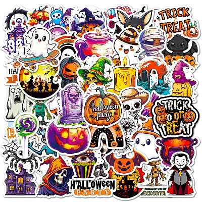 Hallowmas 50Pcs Self-Adhesive Stickers PW-WG19CA1-01-1