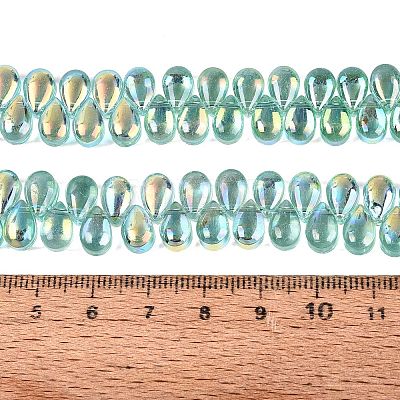 Electroplate Transparent Glass Beads Strands EGLA-N057-01A-03-1