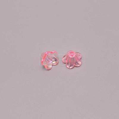 5-Petal Plating Transparent Acrylic Bead Caps PACR-CJC0003-02-1