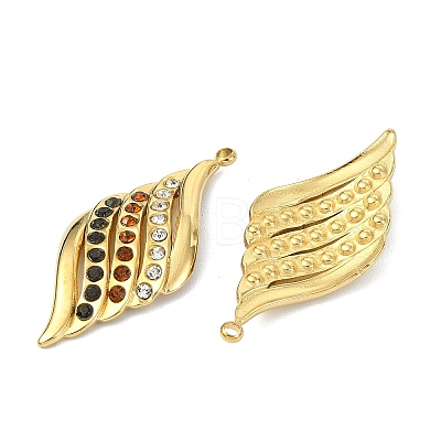 304 Stainless Steel Rhinestone Pendants STAS-T076-02G-1