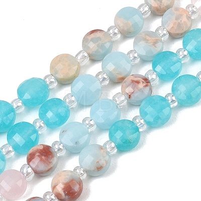 Dyed Natural White Jade & Yellow Aventurine & Synthetic Shoushan Stone Beads Strands G-Z135-B08-1