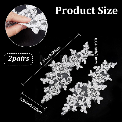 2Pairs Leaves Polyester Embroidery Ornaments Accessories DIY-GF0014-46A-1