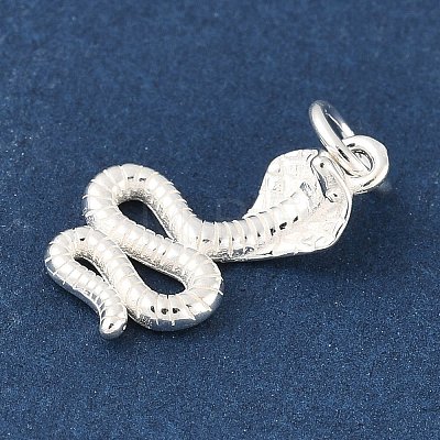 925 Sterling Silver Snake Pendants with Jump Rings STER-R013-12S-1
