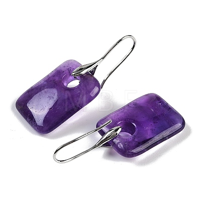 Natural Amethyst Dangle Earrings EJEW-C119-02P-10-1