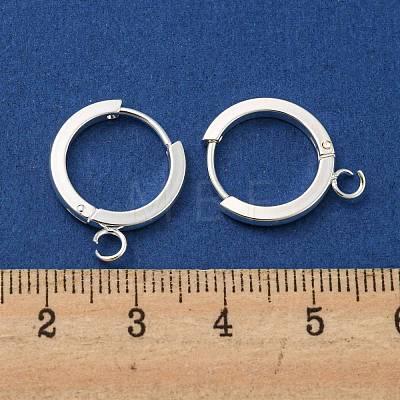 201 Stainless Steel Huggie Hoop Earrings Findings STAS-A167-01G-S-1