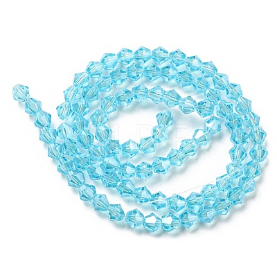 Transparent Electroplate Glass Beads Strands GLAA-F029-4mm-C20-1