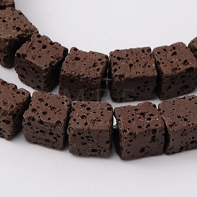 Synthetic Lava Rock Bead Strands G-N0104-8mm-10-1