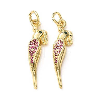 Brass Micro Pave Colorful Cubic Zirconia Pendants CU-E003-18G-17-1