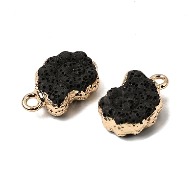 Dyed Synthetic Lava Rock Pendants G-P614-05G-02-1