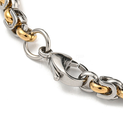 Two Tone 304 Stainless Steel Byzantine Chain Bracelet BJEW-B078-48GP-1