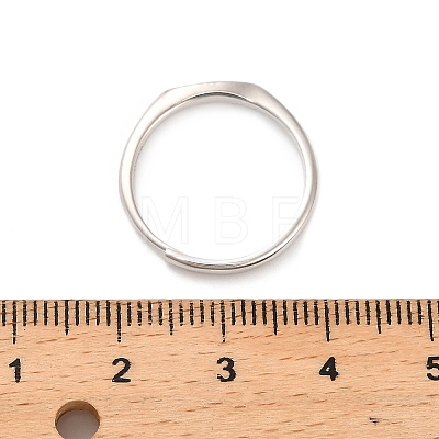 Rhodium Plated 925 Sterling Silver Adjustable Rings RJEW-S397-01P-10-1