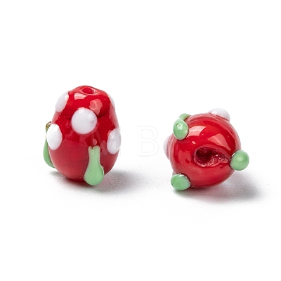 Handmade Lampwork 3D Strawberry Beads LAMP-R109A-M-1