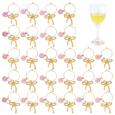 26Pcs Alloy Enamel Wine Glass Charms AJEW-FG00017-1