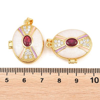 Brass Locket Pendants KK-D232-12G-03-1