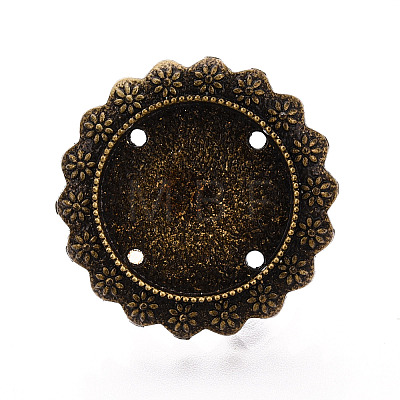 Adjustable Alloy & Iron Bezel Cup Ring Base with Rotatable Tray MAK-T012-13AB-1