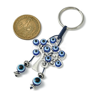 Alloy with Resin Evil Eye Charms Keychains KEYC-JKC00619-03-1