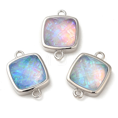 Synthetic Opal Connector Charms KK-S370-04P-1