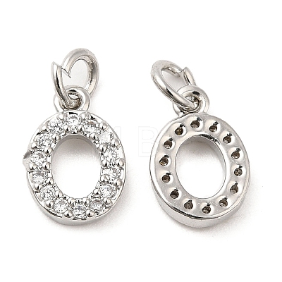 Brass Micro Pave Grade AAA Cubic Zirconia Charms ZIRC-P067-11P-O-NR-1