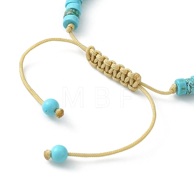 2Pcs 2 Style Natural Howlite & Synthetic Turquoise Braided Bead Bracelets Set BJEW-JB09464-01-1