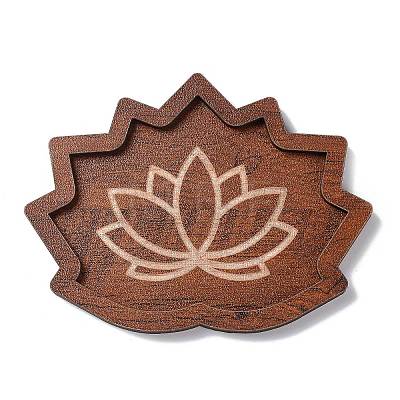 Lotus Shape Wooden Crystal Energy Stone Display Tray WICR-PW0001-05B-1
