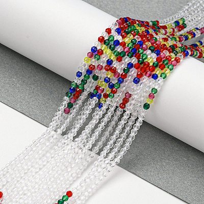 Transparent Gradient Color Glass Beads Strands GLAA-H021-01A-45-1