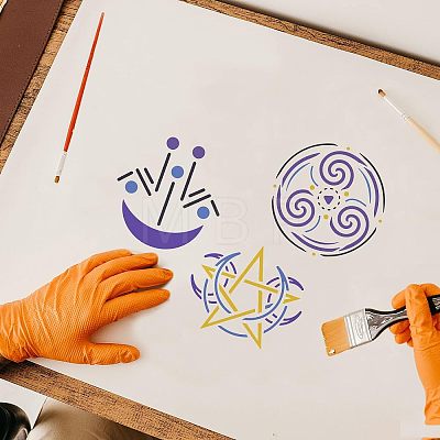 Plastic Painting Stencils Sets DIY-WH0172-958-1