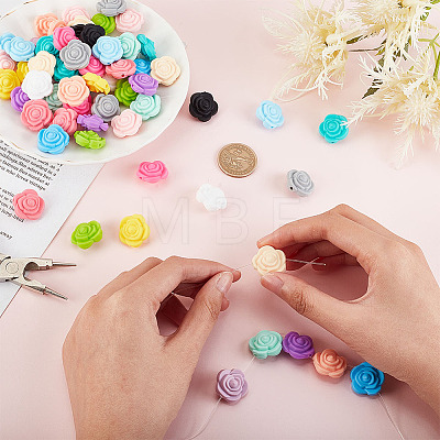 60Pcs 15 Colors Food Grade Eco-Friendly Silicone Beads FIND-DC0001-28-1