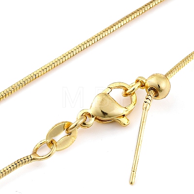 1mm Rack Plating Brass Round Snake Chain Adjustable Slider Necklaces for Women Men MAK-L044-50G-1