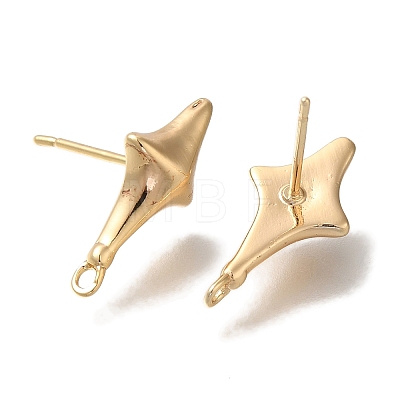 Brass Stud Earring Findings KK-U038-04G-1