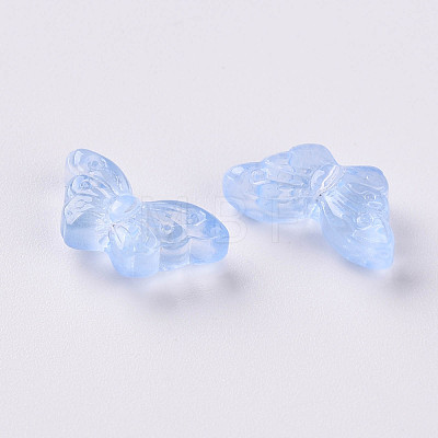 Transparent Spray Painted Glass Beads GLAA-S190-018F-02-1