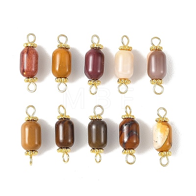 Natural Mookaite Beaded Connector Charms PALLOY-JF05976-1