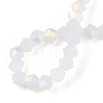 Imitation Jade Bicone Frosted Glass Bead Strands LS-EGLA-A039-J6mm-MB05-1