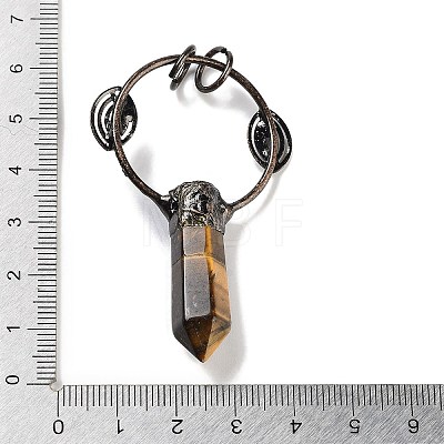 Natural Tiger Eye Faceted Pointed Bullet Big Pendants G-A221-02D-1