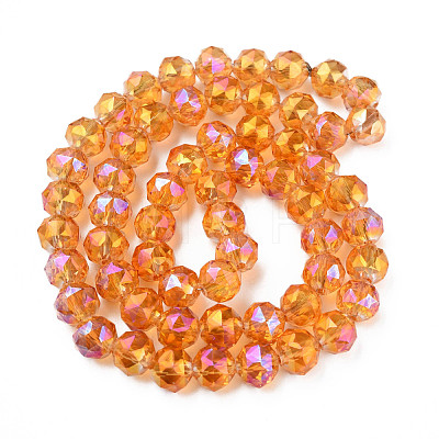 Electroplate Transparent Glass Beads Strands EGLA-N002-34B-C08-1