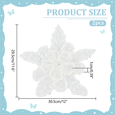 Flower Multi-Layer Polyester & Sequin Embroidery Appliques PATC-WH0010-35-1