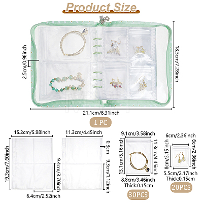 PVC Loose Leaf Jewelry Storage Bag ODIS-WH0038-90A-1