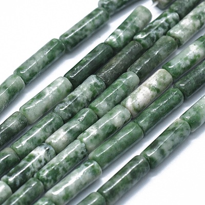 Natural Green Spot Jasper Beads Strands G-F631-D13-1