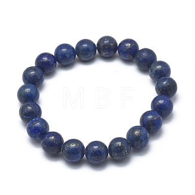 Natural Lapis Lazuli Bead Stretch Bracelets X-BJEW-K212-B-047-1