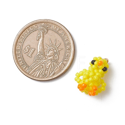 Glass Seed Beaded Duck Pendants PALLOY-MZ01100-1