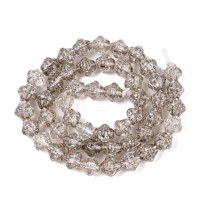 Transparent Crackle Glass Beads Strands GLAA-Q115-04A-03-1
