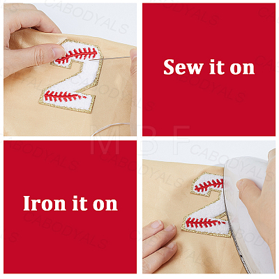 1Bag Sport Theme Number 0~9 Embroidery Cloth Iron on/Sew on Patches PATC-CY0001-65C-1