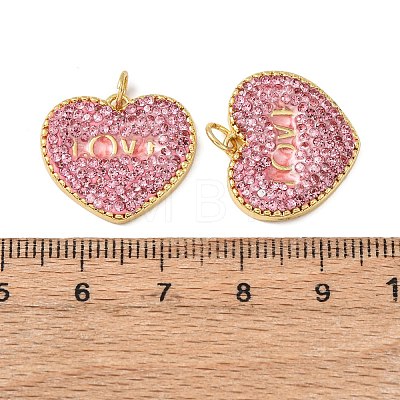 Brass Rhinestone Pendants KK-C143-39G-01-1