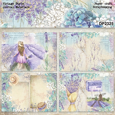 8 Sheets A5 Lavender Scrapbook Paper Pads PW-WG45555-01-1