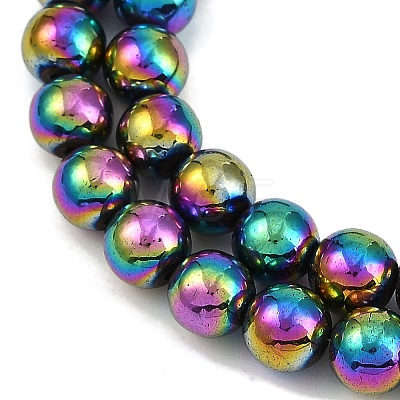 Electroplated Synthetic Magnetic Hematite Beads Strands G-G174-L01-02-1