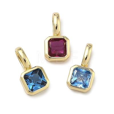 Brass Micro Pave Cubic Zirconia Charms KK-G555-21G-B-1
