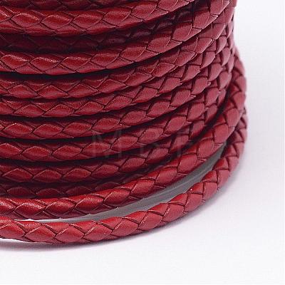 Braided Cowhide Leather Cord NWIR-N005-01A-3mm-1