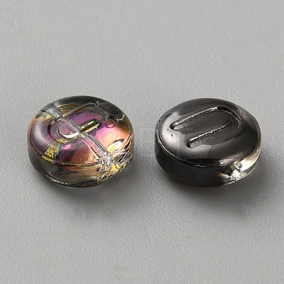 Transparent Electroplated UV Plating Glass Beads GLAA-TAC0024-12C-U-1