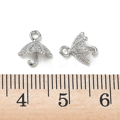 Brass Micro Pave Clear Cubic Zirconia Charms KK-P355-05P-1