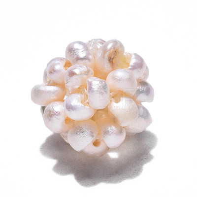 Round Natural Cultured Freshwater Pearl Beads PEAR-N020-05C-1